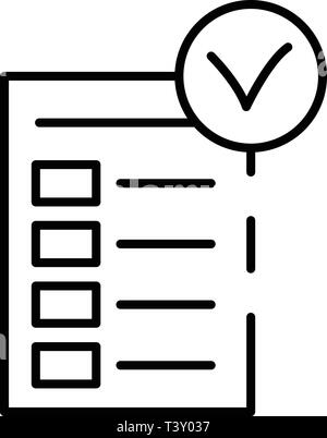 Liste de contrôle de l'alimentation, l'icône de style contour Illustration de Vecteur
