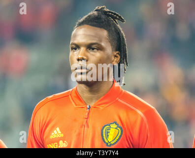 Bruxelles, Belgique - 20 mars 2019. Défenseur de l'équipe nationale de football belge Dedryck Boyata avant l'UEFA Euro 2020 match de qualification contre la Russie Belgique Banque D'Images