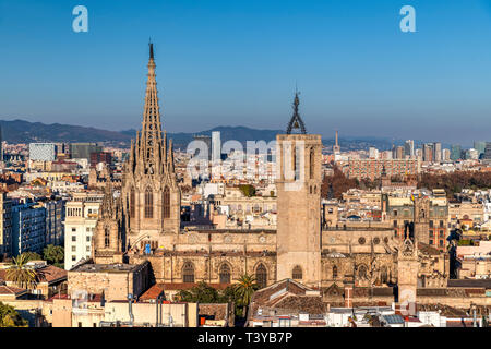 Quartier gothique skyline, Barcelone, Catalogne, Espagne Banque D'Images