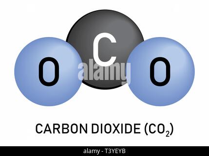 Le dioxyde de carbone de formule moléculaire Illustration de Vecteur