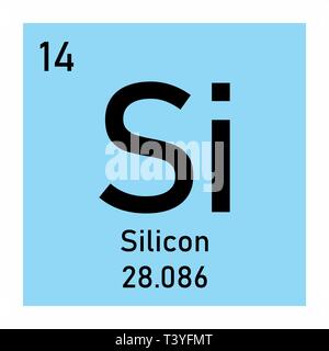 Élément chimique silicium Illustration de Vecteur