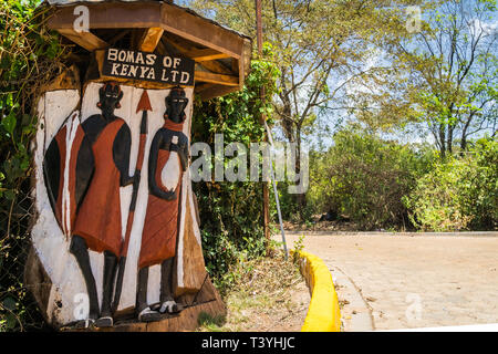 Nairobi, l'Afrique de l'Est - 9 mars 2019 - Traditionnel, tribal hut dans Bomas du Kenya museum Banque D'Images