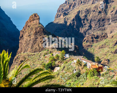 Village de Masca, attraction touristique la plus visitée de Tenerife, Espagne Banque D'Images