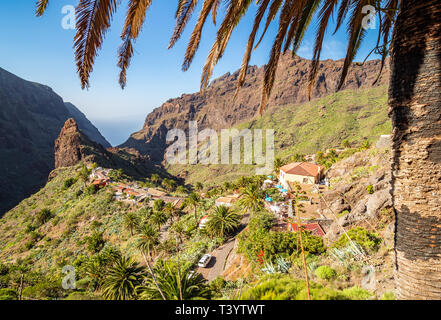 Village de Masca, attraction touristique la plus visitée de Tenerife, Espagne Banque D'Images