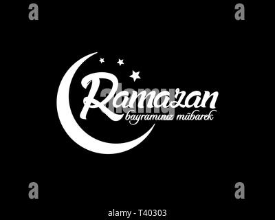 Ramazan bayraminiz mubarek olsun. La traduction du turc : Happy Ramadan. Illustration de Vecteur