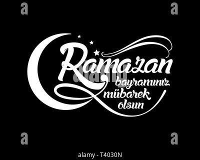 Ramazan bayraminiz mubarek olsun. La traduction du turc : Happy Ramadan. Illustration de Vecteur