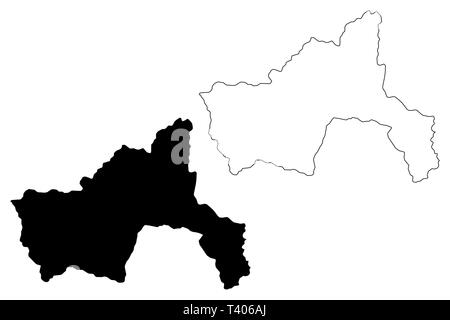 La province de Parwan (République islamique d'Afghanistan, les provinces de l'Afghanistan) map vector illustration gribouillage, croquis Parvan site Illustration de Vecteur