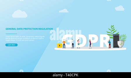 Pibr règlement général sur la protection des données pour les modèles de bannière de site web concept space - vector illustration Banque D'Images