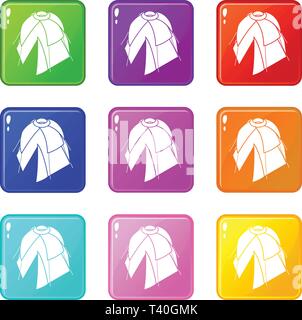 Tente de fleurs icons set 9 couleurs Illustration de Vecteur