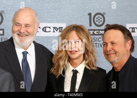 11 avril 2019 - Los Angeles, CA, USA - LOS ANGELES - APR 11 : Rob Reiner, Meg Ryan, Billy Crystal au TCM Classic Film Festival 2019 - Gala 30e anniversaire d'examen préalable type ''Quand Harry rencontre Sally'' au théâtre chinois de Grauman, IMAX le 11 avril 2019 à Los Angeles, CA (crédit Image : © Kay Blake/Zuma sur le fil) Banque D'Images