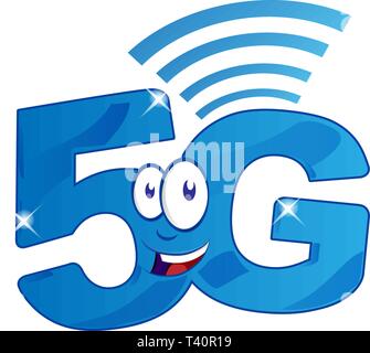 5G réseau internet cartoon caractère . clip art vector illustration Illustration de Vecteur