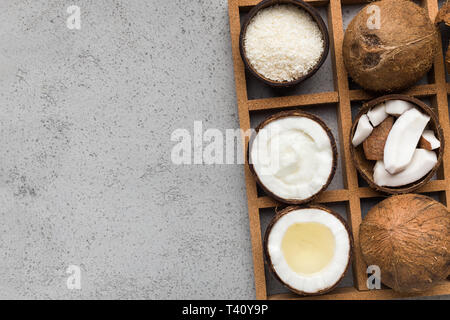 Ensemble de produits de la noix de coco Banque D'Images