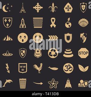 L'emblème de Nice, le style simple icons set Illustration de Vecteur