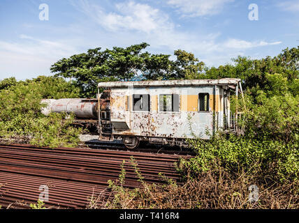 Vieux train wagon sur un lieu perdu Banque D'Images