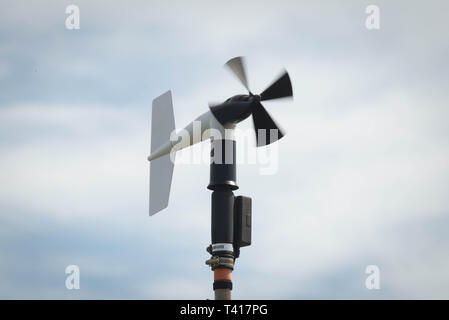 Close-up d'un anémomètre à hélice Banque D'Images