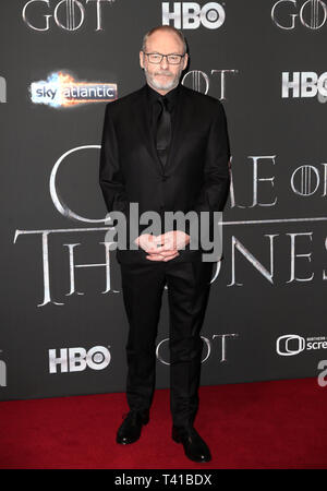 Liam Cunningham assistant à la Premiere Game of Thrones, tenue au Waterfront Hall de Belfast. Banque D'Images