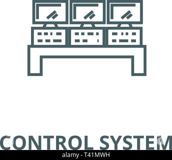 L'icône de la ligne du système de contrôle, de vecteur. Système de contrôle de contours signe, symbole, télévision illustration Illustration de Vecteur