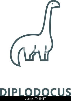 L'icône de la ligne de Diplodocus concept. Vector illustration linéaire ...