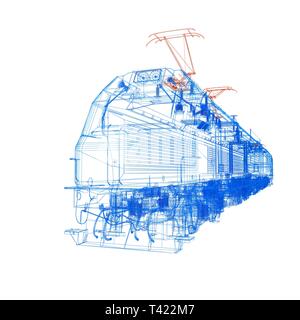 Train.3D illustration Banque D'Images