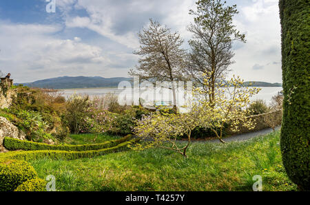 Village de l'Italienne Portmeirion au Pays de Galles, Royaume-Uni le 9 avril 2019 Banque D'Images
