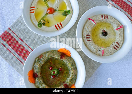 Mezze froid arabe arabe connu comme aliments dip Banque D'Images