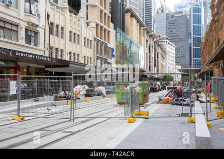 Projet de train léger de la CDB dans la George Street, Sydney, Australie Banque D'Images