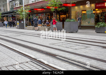 Rempli la partie de CBD light rail dans George Street Sydney Sydney,Australie, Banque D'Images