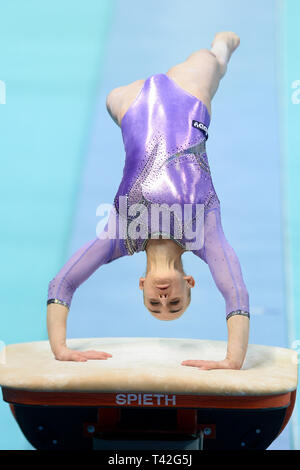 Szczecin, Pologne. 12 avr, 2019. Alice D'Amato d'Italie vu en action lors de la finale du Concours Général de la femme 8ème Championnat d'Europe en gymnastique artistique (jour 3). Credit : SOPA/Alamy Images Limited Live News Banque D'Images