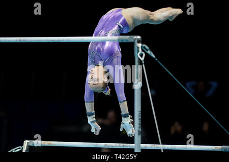 Szczecin, Pologne. 12 avr, 2019. Alice D'Amato d'Italie vu en action lors de la finale du Concours Général de la femme 8ème Championnat d'Europe en gymnastique artistique (jour 3). Credit : SOPA/Alamy Images Limited Live News Banque D'Images