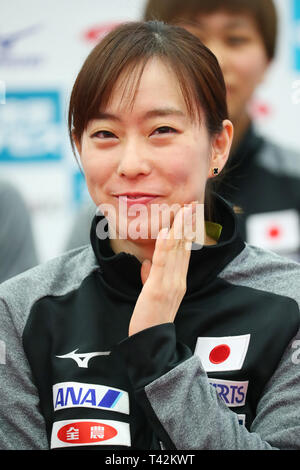 Tokyo, Japon. 13 avr, 2019. Kasumi Ishikawa (JPN) Tennis de Table : conférence de presse pour les Championnats du Monde de Tennis de Table 2019 à Tokyo, Japon . Credit : YUTAKA/AFLO SPORT/Alamy Live News Banque D'Images