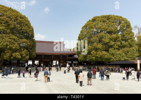 Meiji Jingu à Tokyo, Japon, le 25 mars 2019. Banque D'Images