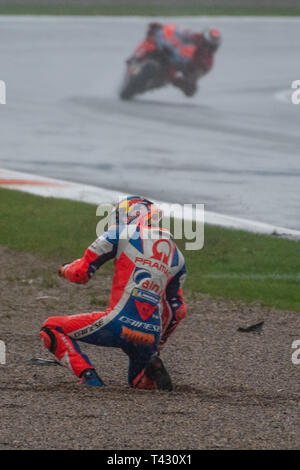 Valence/Espagne - 11/18/2018 - # 43 Jack Miller (AUS) Ducati Pramac, Alma s'écraser sur le GP de Valencia Ricardo Tormo à Banque D'Images