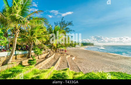 La plage de Boucan Canot à l'île de la réunion, l'Afrique Banque D'Images