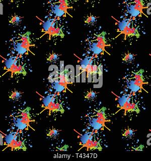 Peinture transparente splatter. Grunge fond tacheté avec la peinture des blobs. Illustration de Vecteur