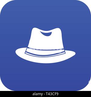 L'icône de chapeau bleu numérique Illustration de Vecteur