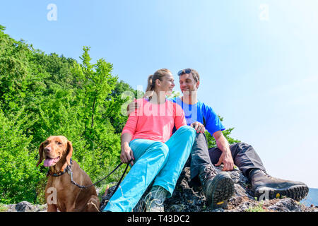 Randonnée aventure sur Jägersteig dans franconia Banque D'Images