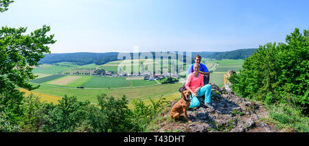 Randonnée aventure sur Jägersteig dans franconia Banque D'Images