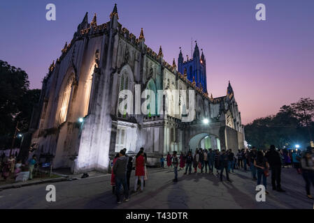 Vue horizontale de la Cathédrale St Paul à Kolkata aka Calcutta, Inde. Banque D'Images