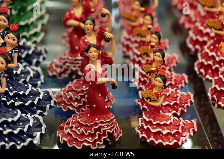 Grenade Espagne magasin de souvenirs détail flamenco dancer Banque D'Images