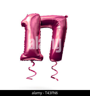 Numéro 17 L'or rose hélium ballon isolé sur un fond blanc. 3D Render Banque D'Images