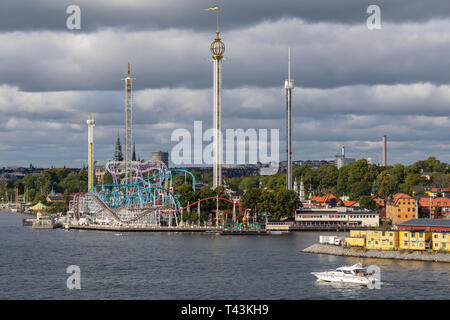 Grona Lundan amusement park à Stockholm, en Suède. C'est au large de l'île de Djurgarden. Banque D'Images