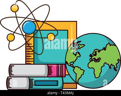 Carte scolaire livres molecule Illustration de Vecteur