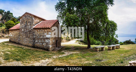 Chapelle de la Vierge Marie Zoodochos Pigis, Eubée, Grèce Banque D'Images