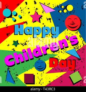 Happy children's day template design for web ,Creative affiche, brochure, dépliant, flyer, magazine, carte d'invitation - Vector Illustration de Vecteur