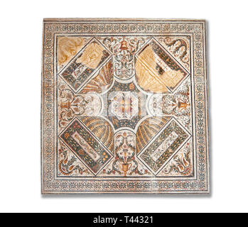 Moyenne géométrique mosaïques romaines de la province romaine d'Afrique du nord de l'africain . Musée du Bardo, Tunis, Tunisie. Banque D'Images