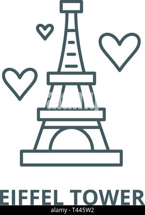 La tour Eiffel, l'icône de la ligne de vecteur. Tour Eiffel contours signe, symbole, télévision illustration Illustration de Vecteur