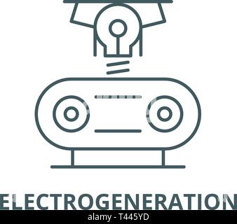 L'icône de la ligne Electrogeneration, vecteur. Electrogeneration contours signe, symbole, télévision illustration Illustration de Vecteur