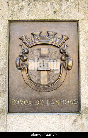 Symbole Póvoa de Lanhoso ville de Braga logos municipaux dans Portugal Banque D'Images