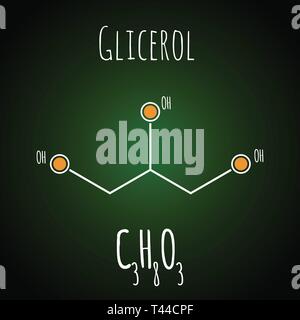 Formule chimique de la structure molécule de glycérol, de la science, vecteur illustration Illustration de Vecteur