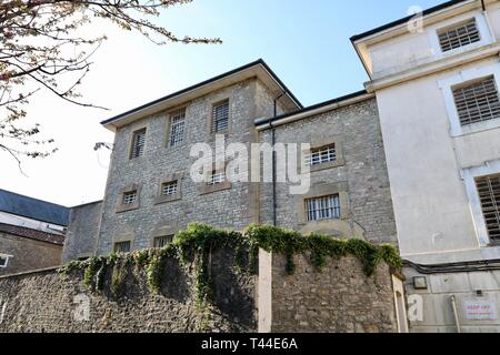 Shepton Mallet prison, vue de Cornhill Banque D'Images